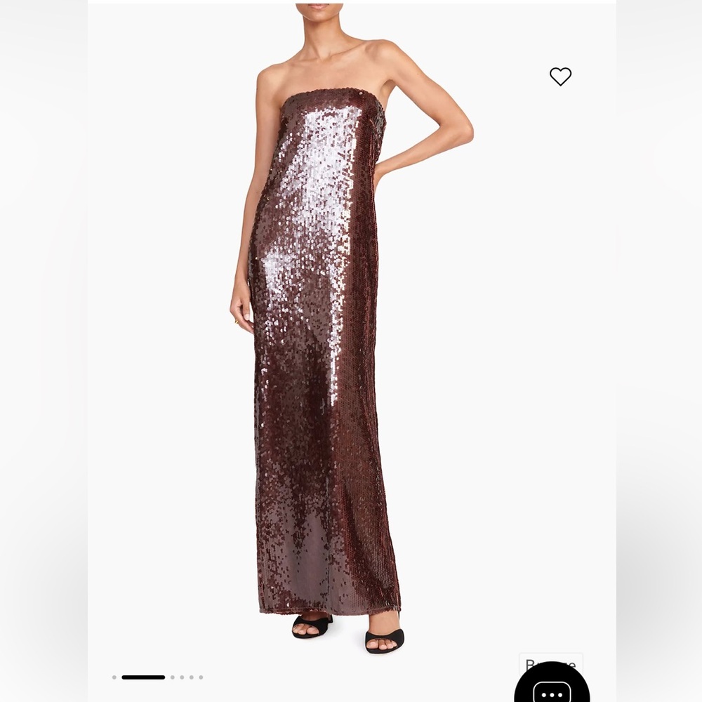 STAUD Casey Sequined Strapless Gown